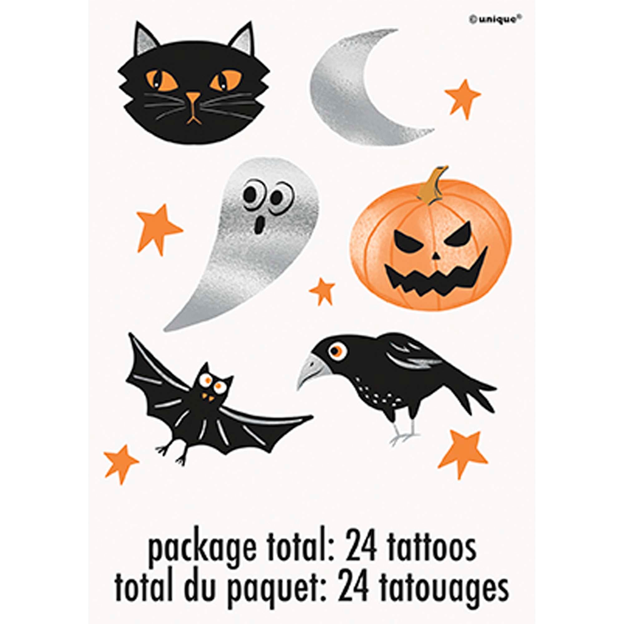 Bats and Boos Tattoo Sheets, 4 Count
